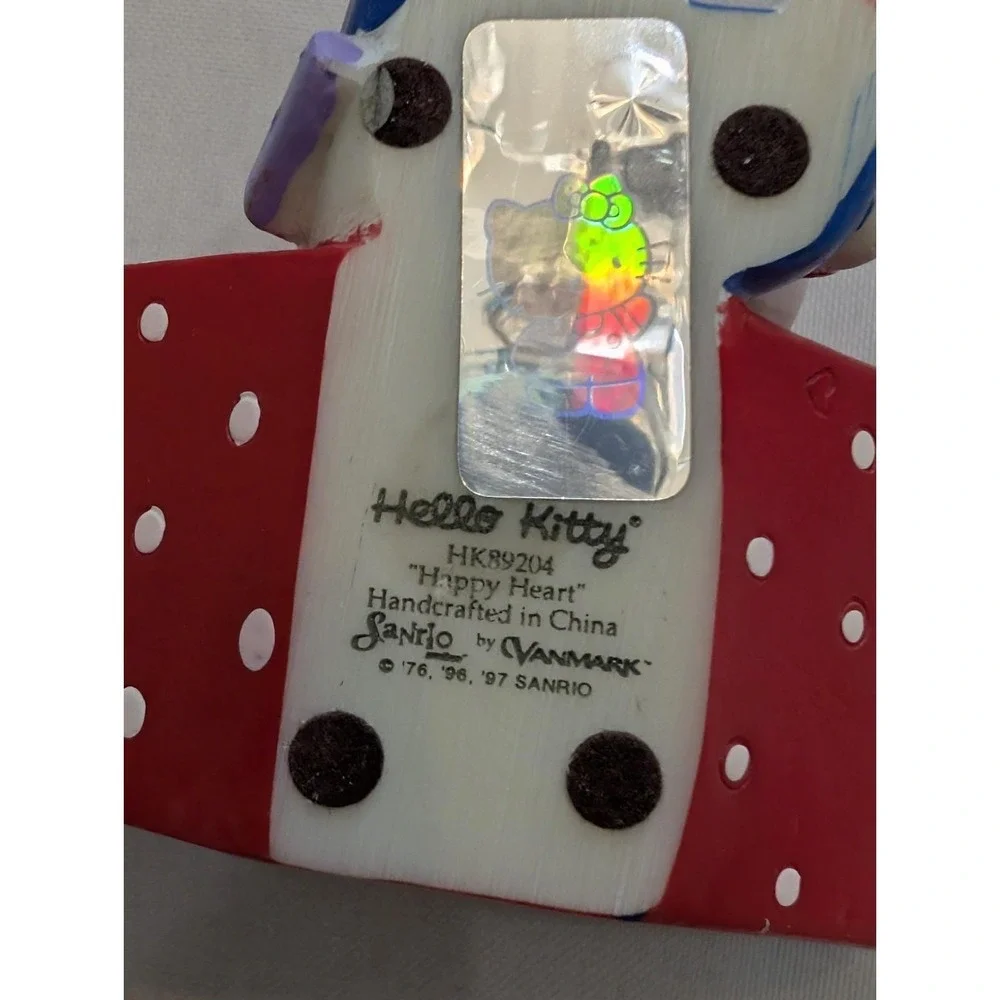 Vintage Hello Kitty Pencil Holder 1997 Red Heart Polkadot 1st Edition